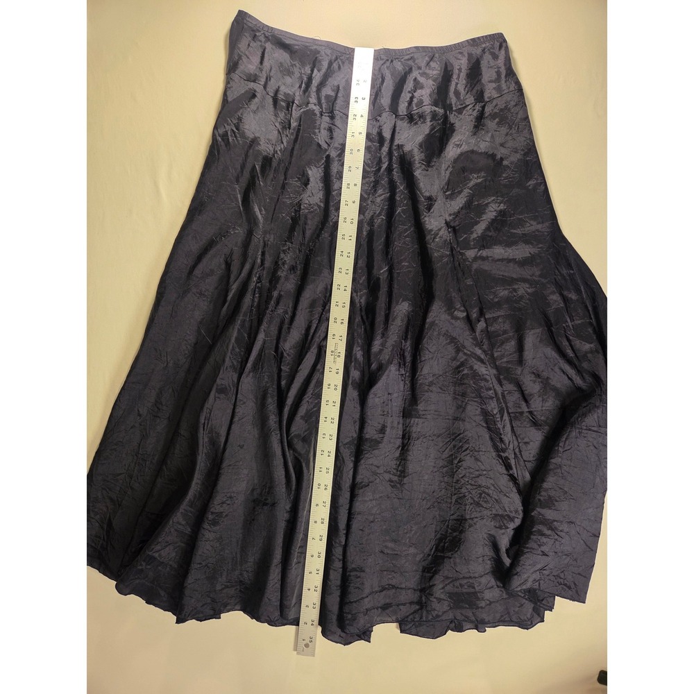 Vintage Karen Kane Women's Pull On Midi Skirt Size L Petite Dark Navy Blue - Picture 9 of 9